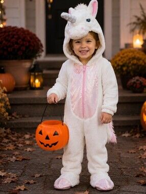 Unicorn Costume 3T Dream Play Imagine Plush Hooded One Piece Halloween Dress Up